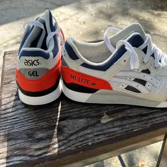 ASICS Gel Lyte III White, Orange, & Blue Sneakers - Picture 6 of 6